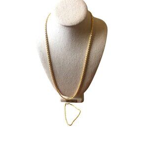 Gold Tone Metal Necklace & Bracelet‎ Set 24" NWOT